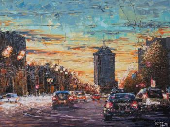 Turquoise evening (Color Street Scene). Smirnov Sergey