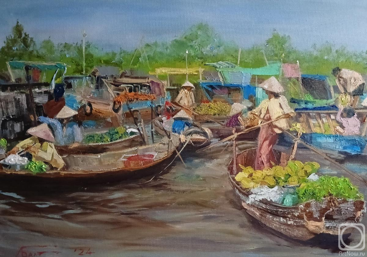 Baltrushevich Elena. Floating market on the Saigon River. Vietnam