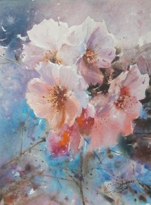 Apple tree blossoms (Beautiful Watercolor). Orlenko Valentin