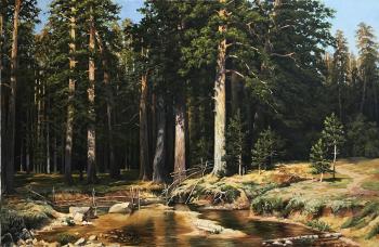 Free copy from the painting by I. Shishkin "Ship Grove"