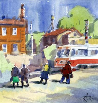 At the bus stop. Knecht Aleksander