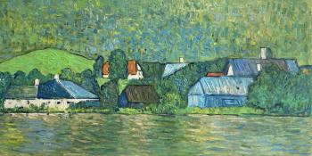 Free copy of Gustav Klimts painting The City of Litzelberg on Lake Attersee (Oil Painting Landscape). Vlodarchik Andjei