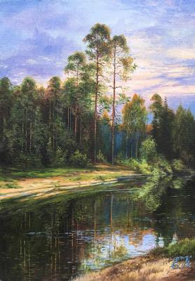 Summer landscape. Dusk (Oil Painting Landscape). Korableva Elena