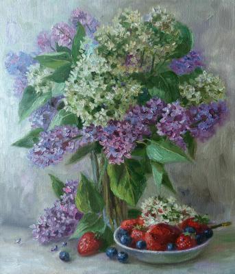 Lilacs and strawberries. Norenko Anastasya