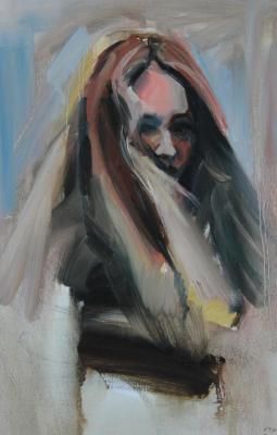 Bright girl with long hair. Nikankin Ruslan