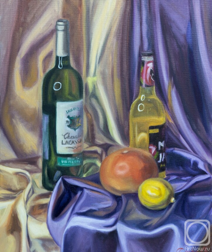 Chernousova Darya. The still-life painting with the grapefruit and the lemon