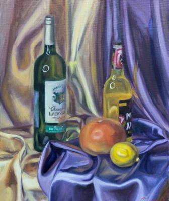 The still-life painting with the grapefruit and the lemon (Still-Life Warm). Chernousova Darya