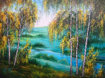Autumn blues (Autumn Landscape On Canvas). Korableva Elena