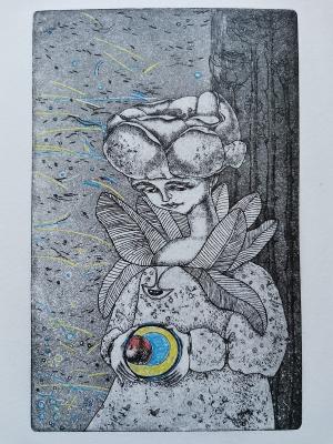 Saucer with gold border