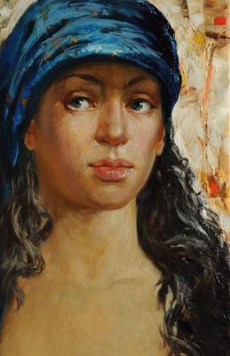 In a blue scarf. Rozhansky Anatoliy