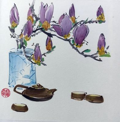 Tea action with magnolia. Mishukov Nikolay