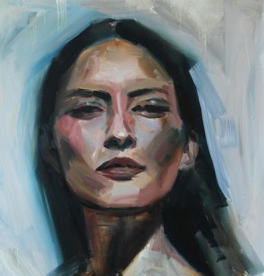 Light blue portrait of a girl. Nikankin Ruslan