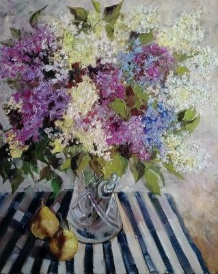 Bouquet of lilacs and two pears. Baltrushevich Elena