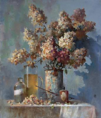 Still life with dry hydrangea