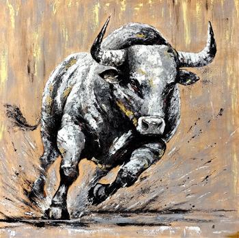 Bull (Painting In A Bright Interior). Litvinov Andrew