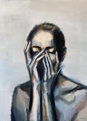 Girl in pose. Beige portrait. Nikankin Ruslan