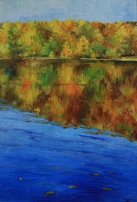 Autumn. The spernee lake of the Shchelklvsky farm. Nizhny Novgorod. Telepneva Mlada