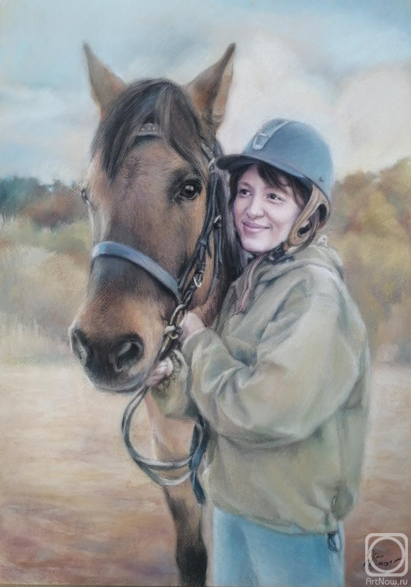 Kistanova Nadezhda. Portrait of a Girl with a Horse