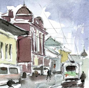 In the city after a thunderstorm. Knecht Aleksander