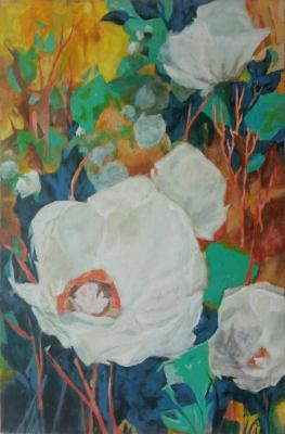 Still life with white flowers. Panov Dmitriy