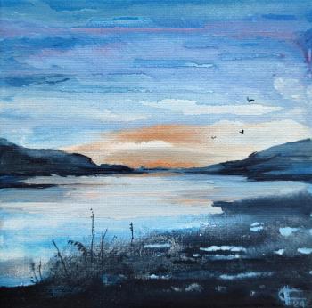 Sunset over the lake (A Landscape With A Lake). Sukhova Natalya