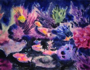 Underwater (Watercolor Painting Fish). Gayvoronskaya Elena