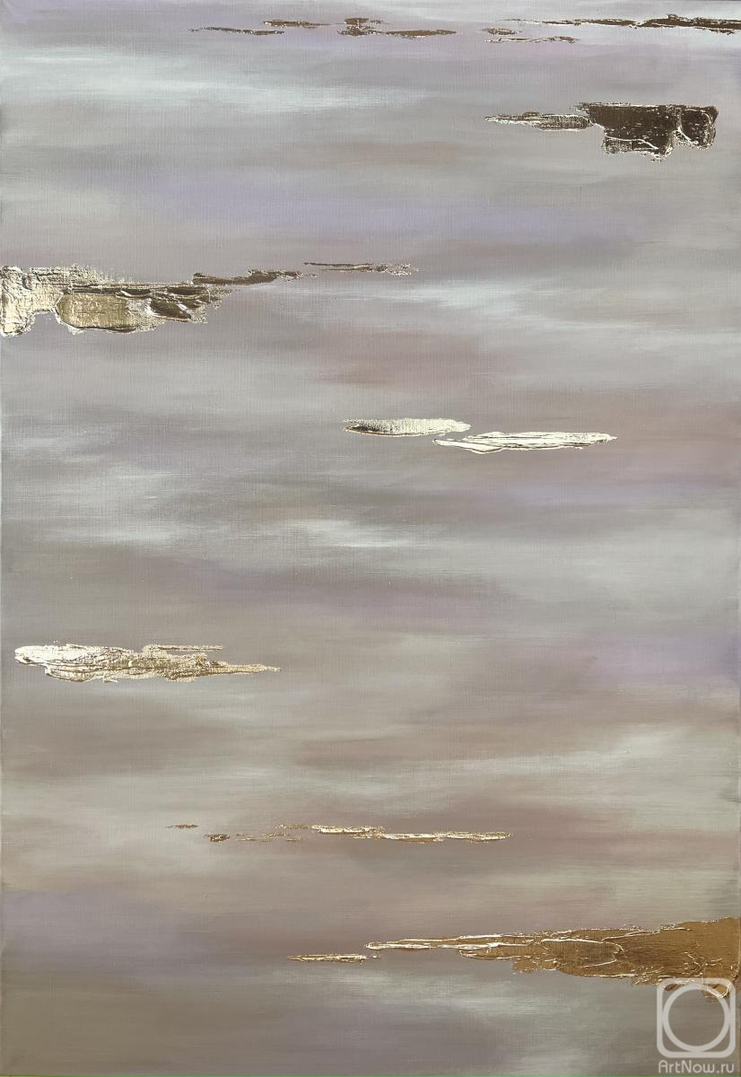 Skromova Marina. Abstraction with leaf in delicate colors