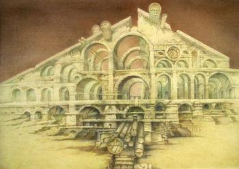 Landscape architecture Romance style a falls an arcade