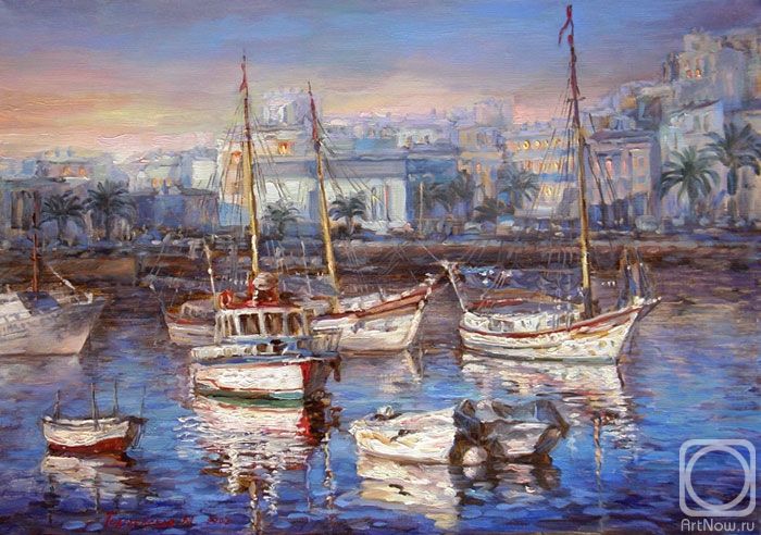 Podgaevskaya Marina. Yachts. Twilight