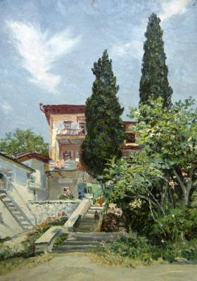 Gurzuf the House with cypresses. Petrov Vladimir