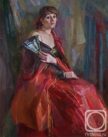 Korkishko Viktorya. Portrait of the woman with a fan