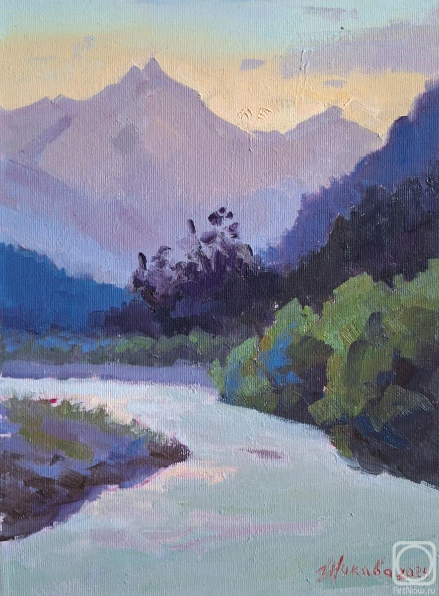 Zhukova Marina. Sunset on the Baksan River