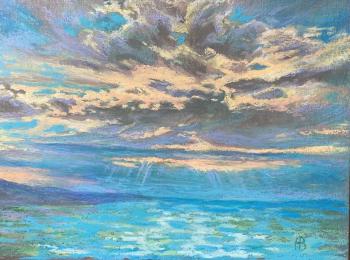 Abkhazia. Evening at the sea