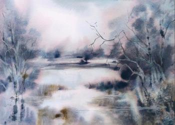 Lilac fog (Painting Lake). Krivoruchenko Elena