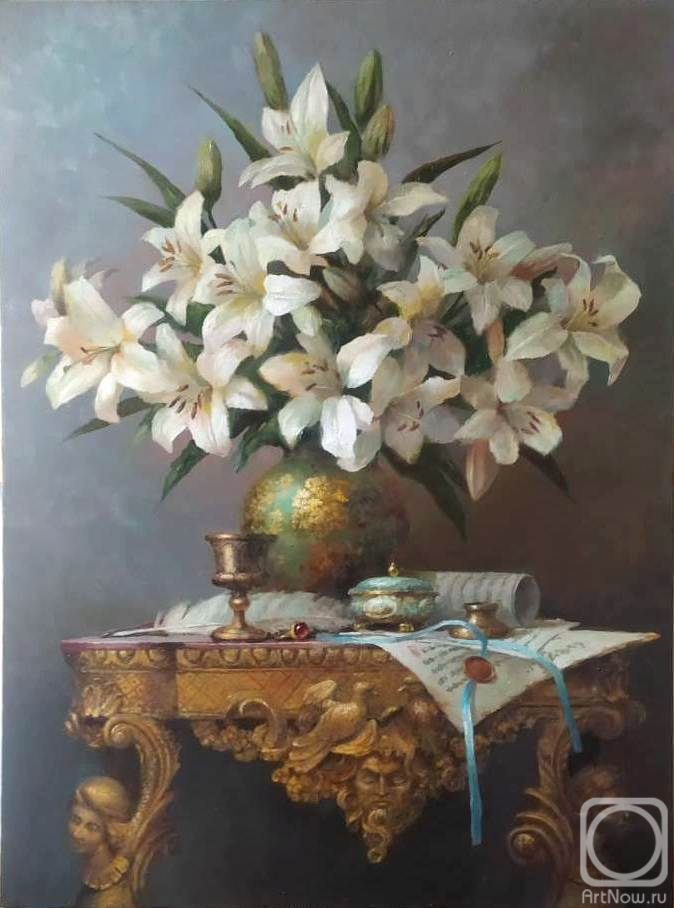 Shustin Vladimir. Still life with lilies