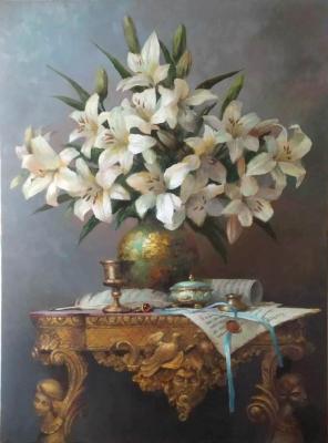 Still life with lilies. Shustin Vladimir