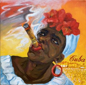 Cuban with a cigar. Bronskih Valentina