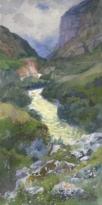 Chegem River between Mount Zinki and Kapchagan