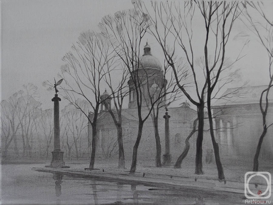 Eldeukov Oleg. View of Isaac from Konnogvardeisky Boulevard
