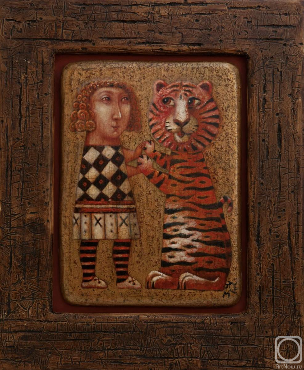 Nikolaev Pavel. Playing with a tiger