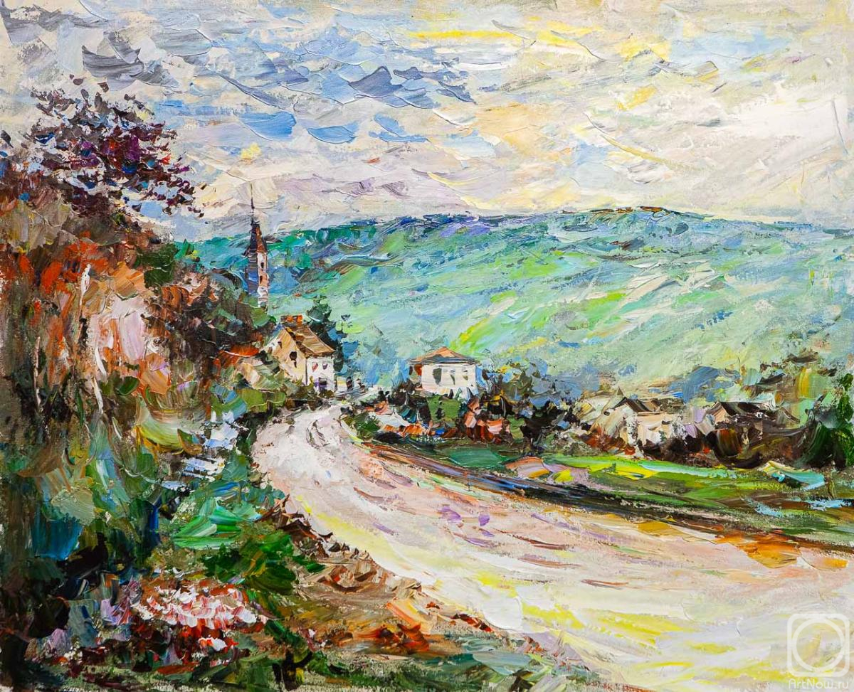 Rodries Jose. Free copy of the painting by Claude Monet "Road to Vetheuil"