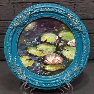 Water lilies in turquoise