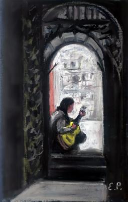 Toledo. Street guitarist