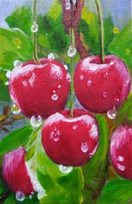 Cherries (Mini Oil Painting). Mironova Margarita