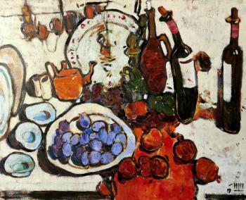 Kindzmarauli. Red still life