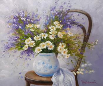 Summer bouquet of chamomile with bells. Prokofeva Irina
