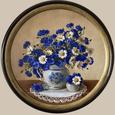 Cornflowers and daisies