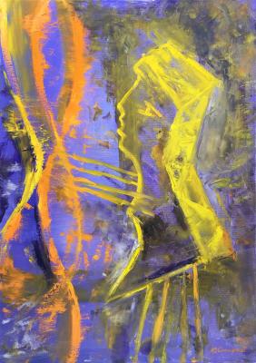 Girl and abstract shape