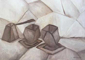 Two cups of coffee and cezve (A Cezve). Smirnov Yuriy