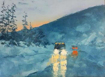 Winter road on a frozen river. Averchenkov Oleg